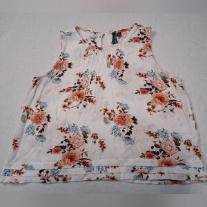 Orb Floral Print Sleeveless Tank Top